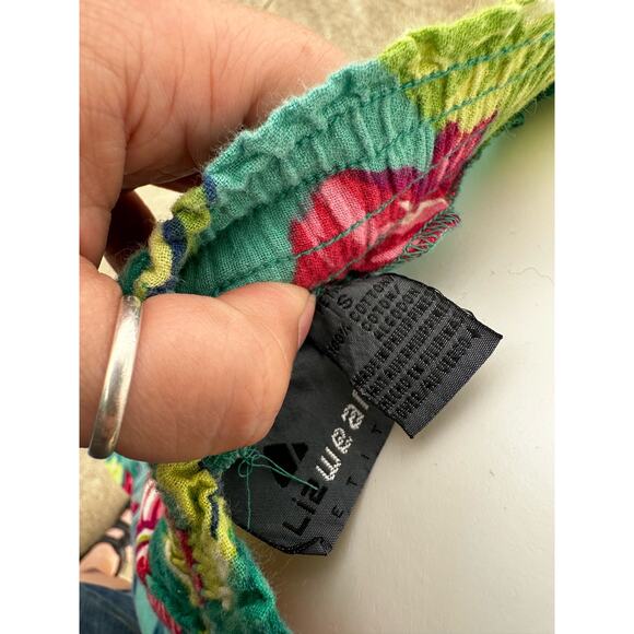 Liz Wear Vintage 80s Green Floral Skirt Petite Small - Picture 9 of 10